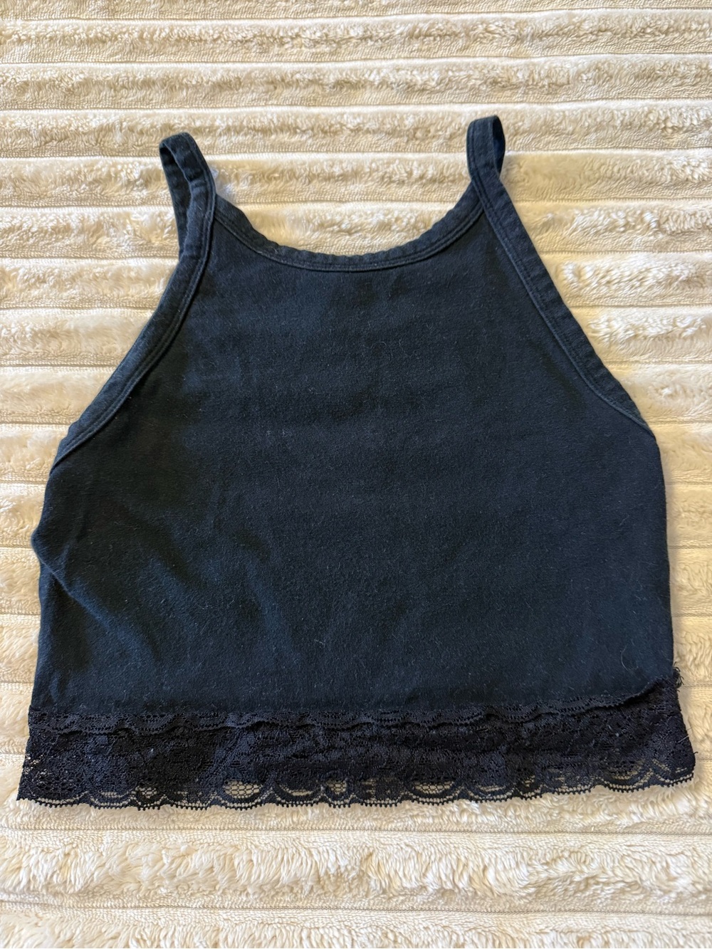 Colsie Black Lace-Hem Cropped Camisole - Picture 1 of 2